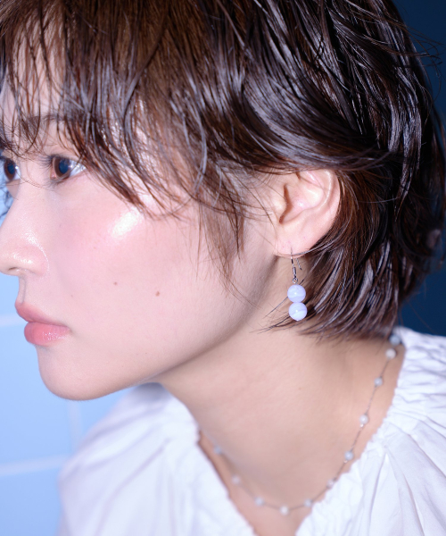 two blue lace agate earring