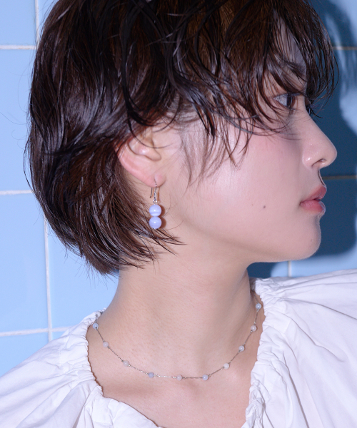 two blue lace agate earring