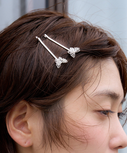 [2set] petit navi hair pin - silver