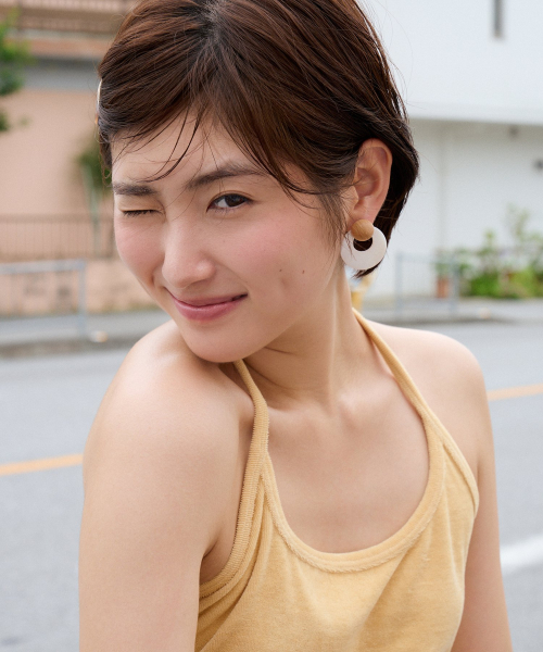 wood shell earring