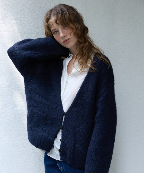 Paris Lettering Knit Navy