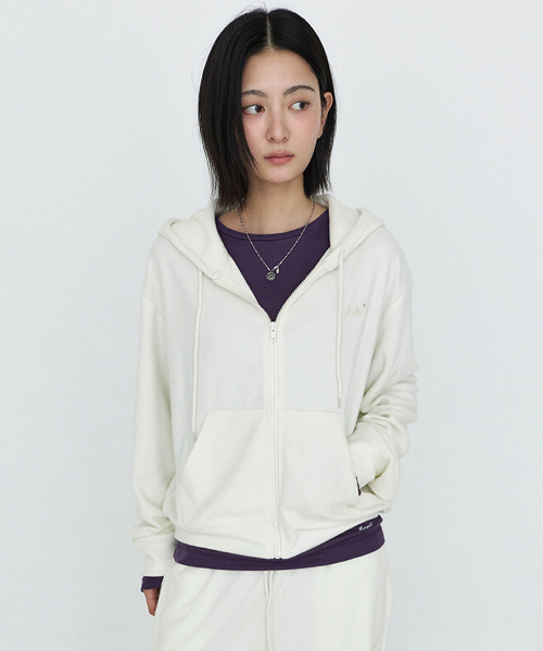 Soft Essential Hooded Zip-Up Ivory MDTS104IVORY