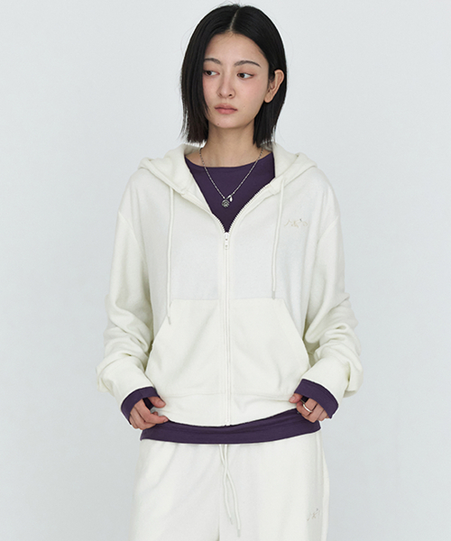 Soft Essential Hooded Zip-Up Ivory MDTS104IVORY