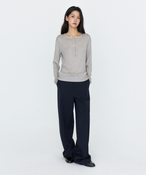 Classic Straight Wide Slacks Navy MDPT092NAVY