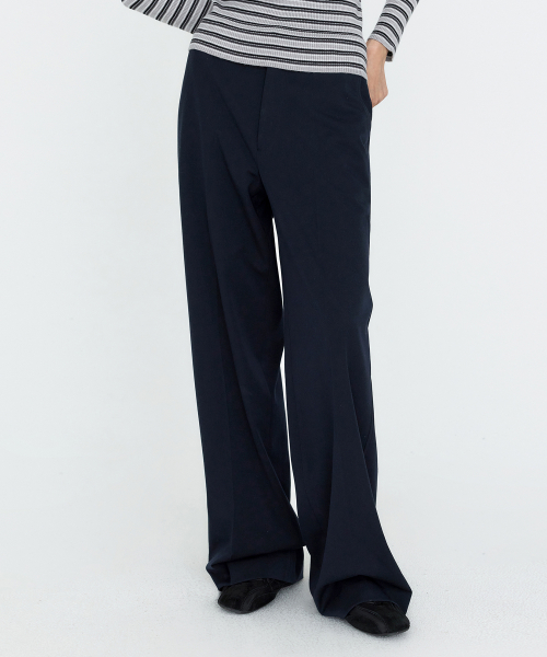 Classic Straight Wide Slacks Navy MDPT092NAVY