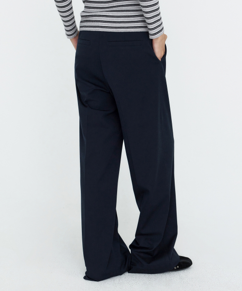 Classic Straight Wide Slacks Navy MDPT092NAVY