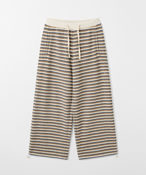 Striped Banding Knit Pants Beige MDPT091BEIGE