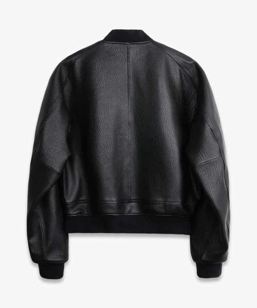 Textured Lambskin Gunner Jacket BLACK
