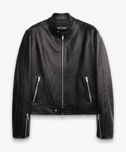 [10th Anniversary] Equity Vegetable-Tanned Leather Driver Jacket BLACK
