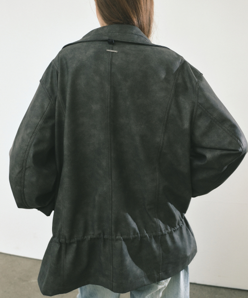 WASHED STRING FIELD JACKET_BROWN