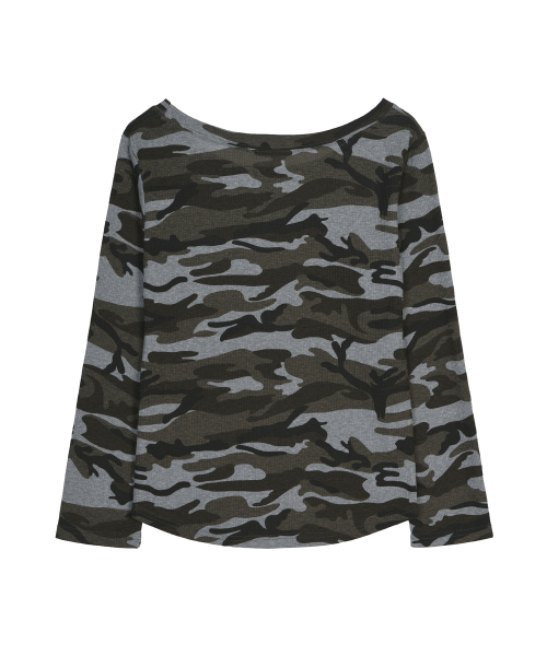 CAMO OFF SHOULDER TOP_GRAY