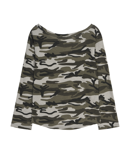 CAMO OFF SHOULDER TOP_BEIGE