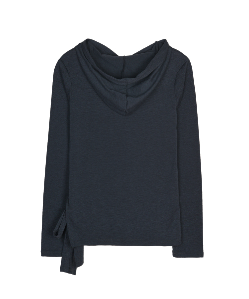 STRAP HOOD LONG SLEEVE TOP_NAVY