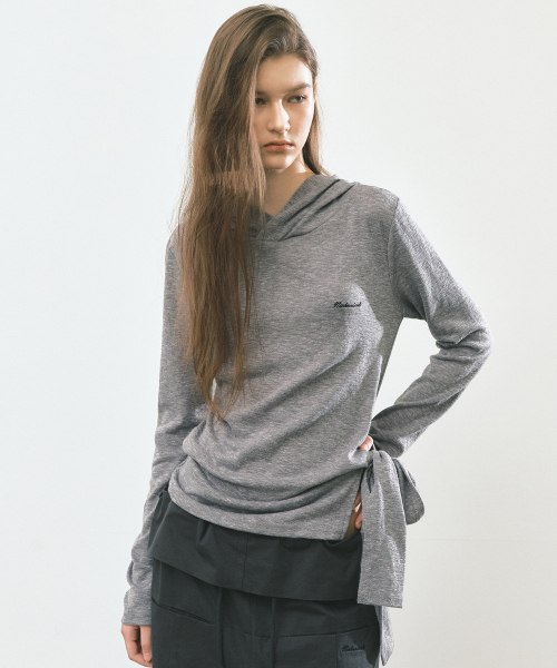 STRAP HOOD LONG SLEEVE TOP_CHARCOAL