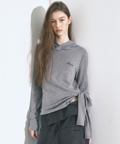 STRAP HOOD LONG SLEEVE TOP_CHARCOAL