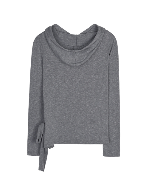 STRAP HOOD LONG SLEEVE TOP_CHARCOAL