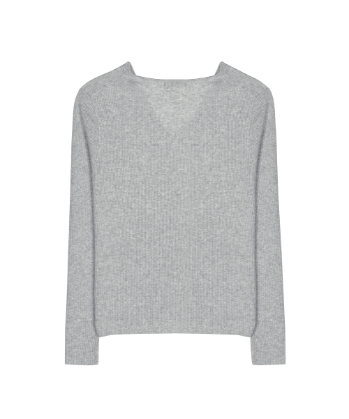 OPEN COLLAR KNIT CARDIGAN_GRAY