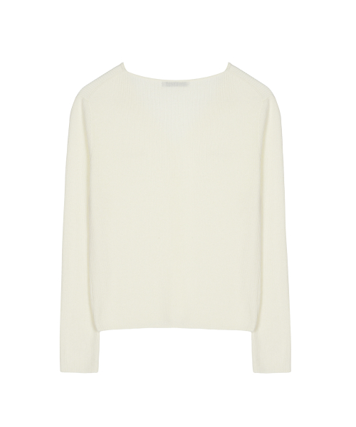 OPEN COLLAR KNIT CARDIGAN_IVORY