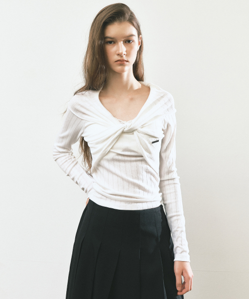 TWIST DRAPE TOP_IVORY