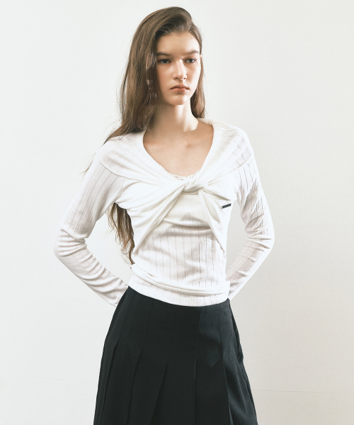 TWIST DRAPE TOP_IVORY