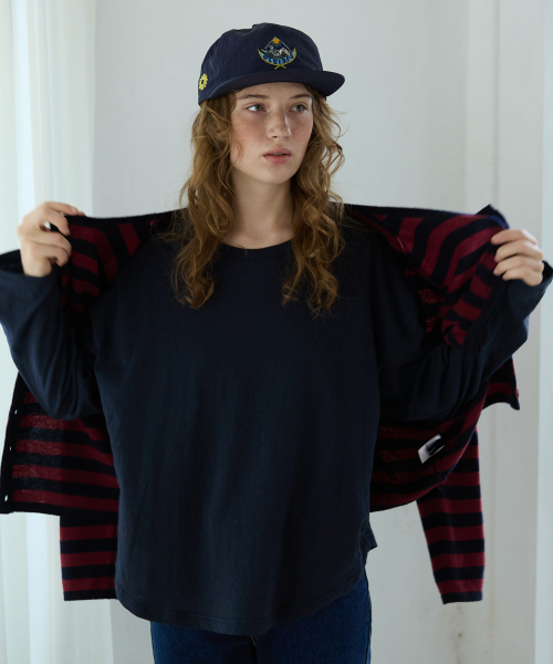 Boat Neck Loose Tee Navy