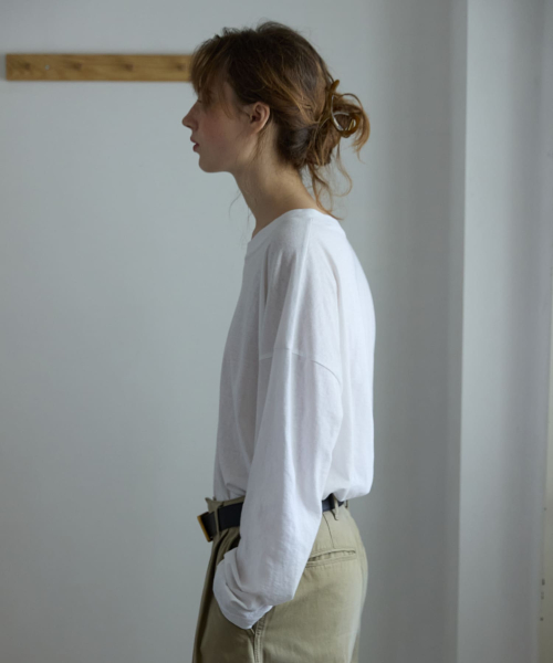 Boat Neck Loose Tee White