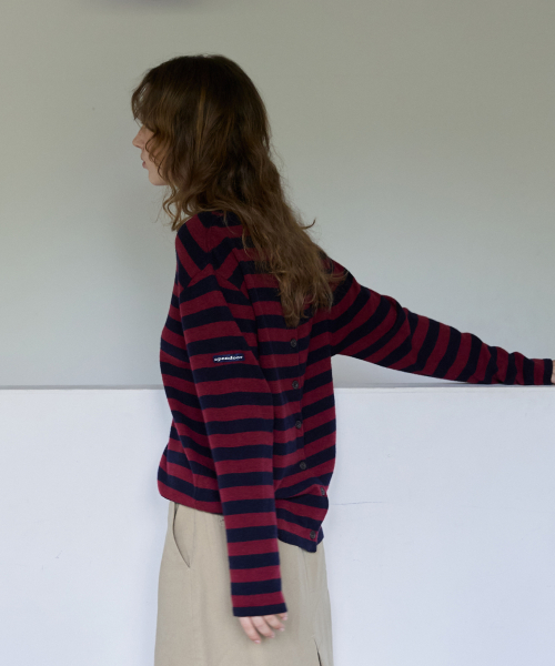 Convertible Stripe Knit BurgundyNavy
