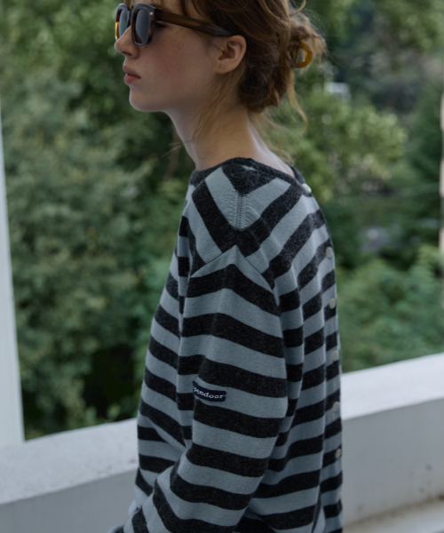 Convertible Stripe Knit GrayBlack