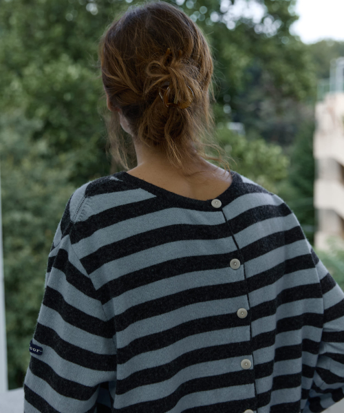 Convertible Stripe Knit GrayBlack