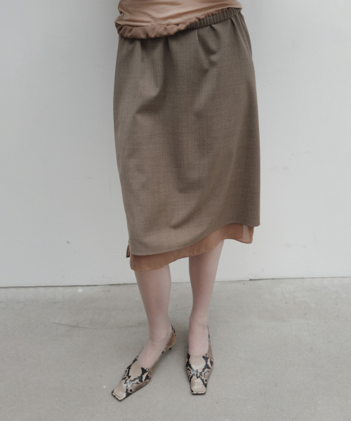 MICA CONTRAST SKIRT (DARK MUSCHIO/BISQUETTE)