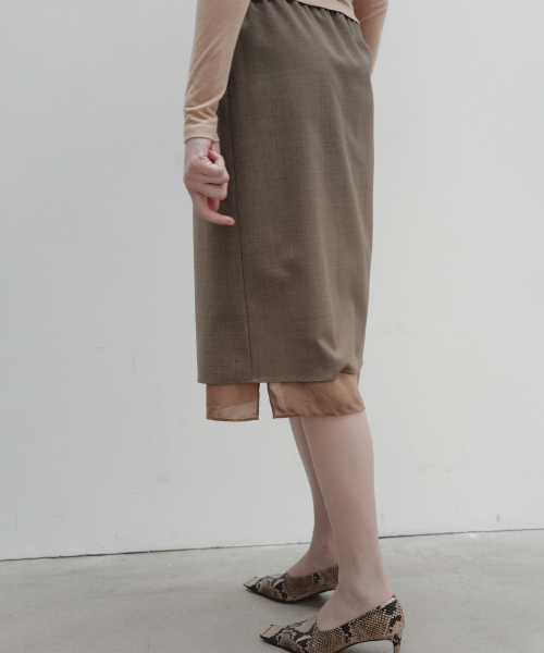 MICA CONTRAST SKIRT (DARK MUSCHIO/BISQUETTE)
