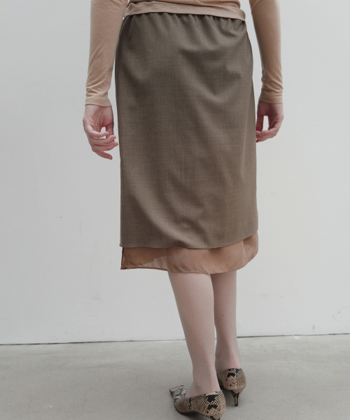 MICA CONTRAST SKIRT (DARK MUSCHIO/BISQUETTE)