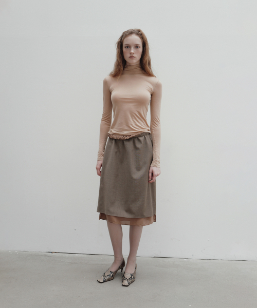 MICA CONTRAST SKIRT (DARK MUSCHIO/BISQUETTE)