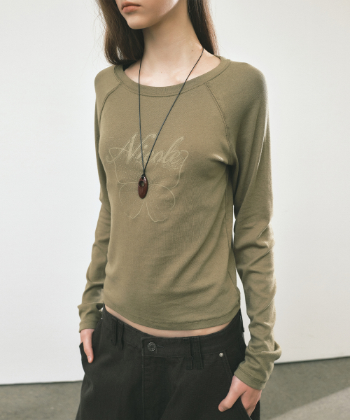 NICOLE BUTTERFLY RAGLAN TOP_KHAKI