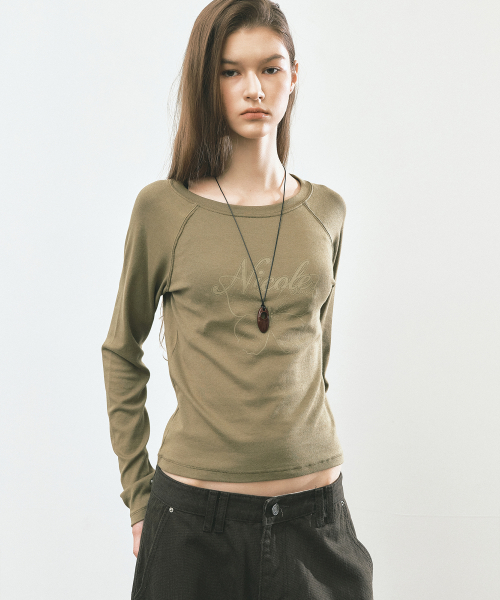 NICOLE BUTTERFLY RAGLAN TOP_KHAKI