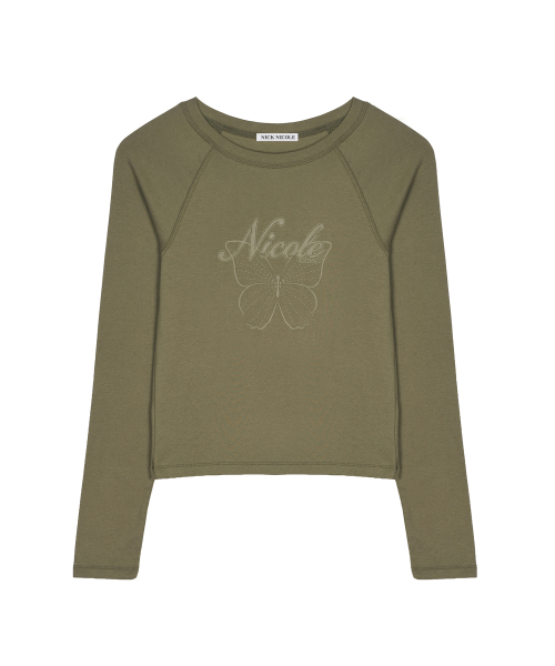 NICOLE BUTTERFLY RAGLAN TOP_KHAKI