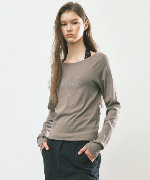 NICOLE BUTTERFLY RAGLAN TOP_BROWN