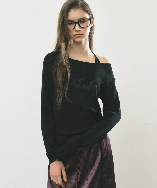 NICOLE BUTTERFLY RAGLAN TOP_BLACK