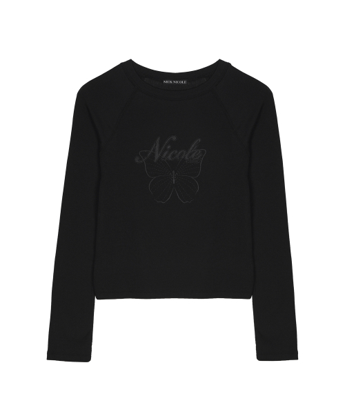 NICOLE BUTTERFLY RAGLAN TOP_BLACK