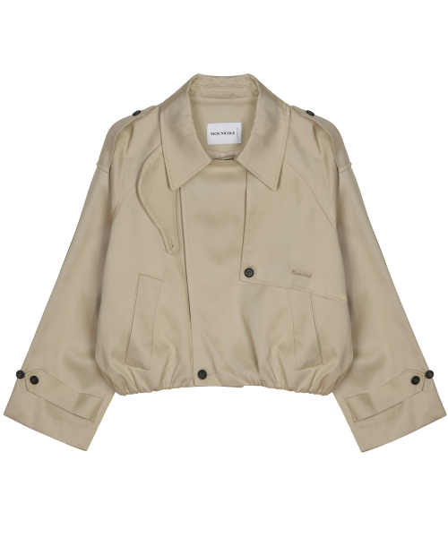 WASHED COTTON TRENCH JACKET_BEIGE