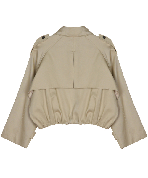 WASHED COTTON TRENCH JACKET_BEIGE