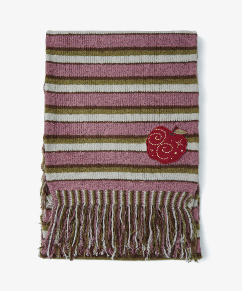 STRIPE TASSEL MUFFLER [PURPLE]