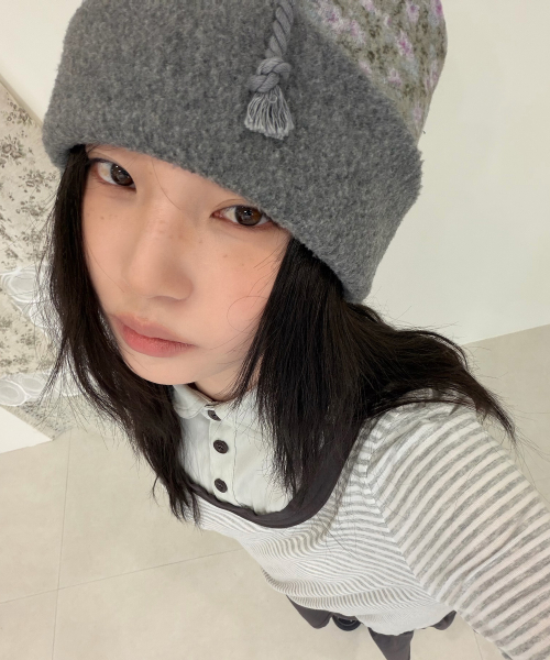 FLEECE NECK WARMER BEANIE [KHAKI]