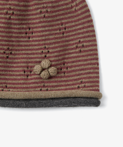 KNIT ROLLED BEANIE [OLIVE]