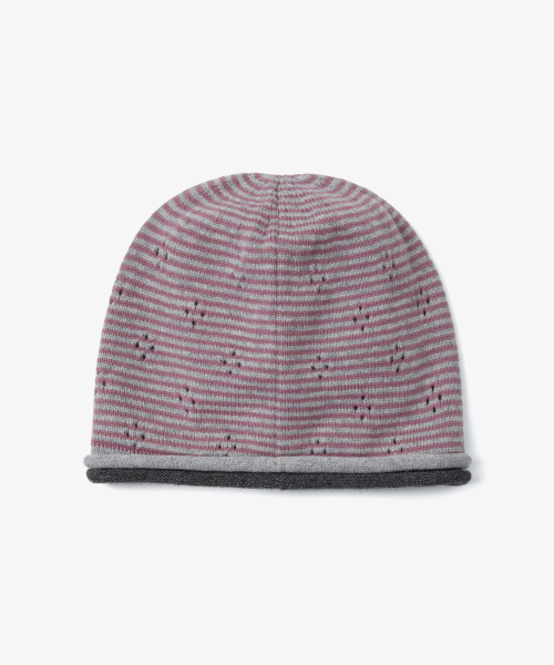 KNIT ROLLED BEANIE [PURPLE]