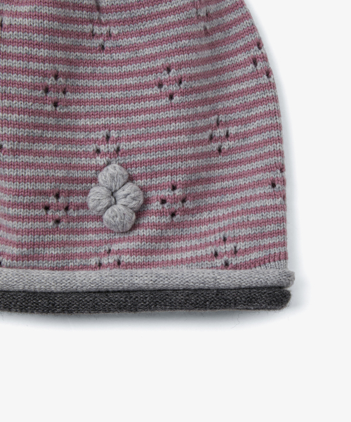KNIT ROLLED BEANIE [PURPLE]