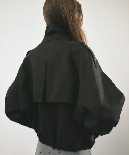 WASHED COTTON TRENCH JACKET_BROWN
