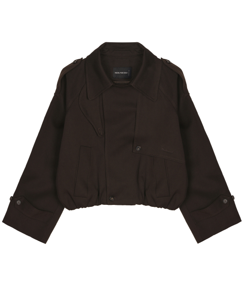 WASHED COTTON TRENCH JACKET_BROWN