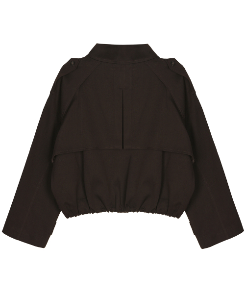 WASHED COTTON TRENCH JACKET_BROWN
