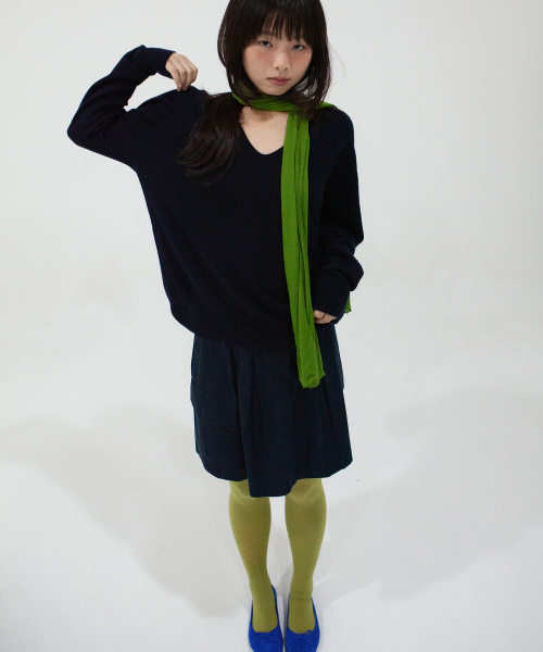 soft tencel long scarf - green